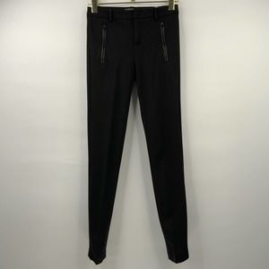 VINCE | Black Riding Pants With Leather Accents, Size 0